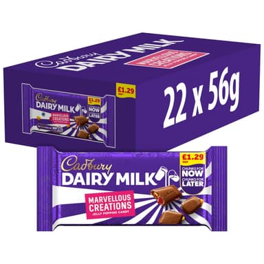 Cadbury Dairy Milk Marvellous Creations Jelly Popping Candy Chocolate - 22 x 56g Bars