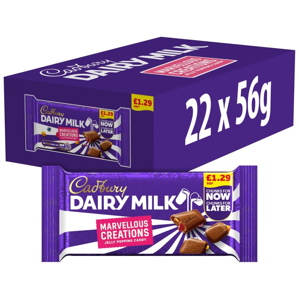 Cadbury Dairy Milk Marvellous Creations Jelly Popping Candy Chocolate 56g £1.29 PMP