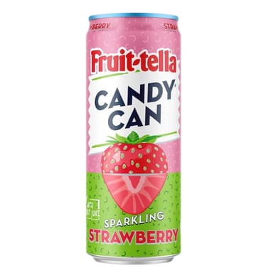 Candy Can Fruit-Tella Strawberry Sparkling Drink - 12 x 330ml Cans
