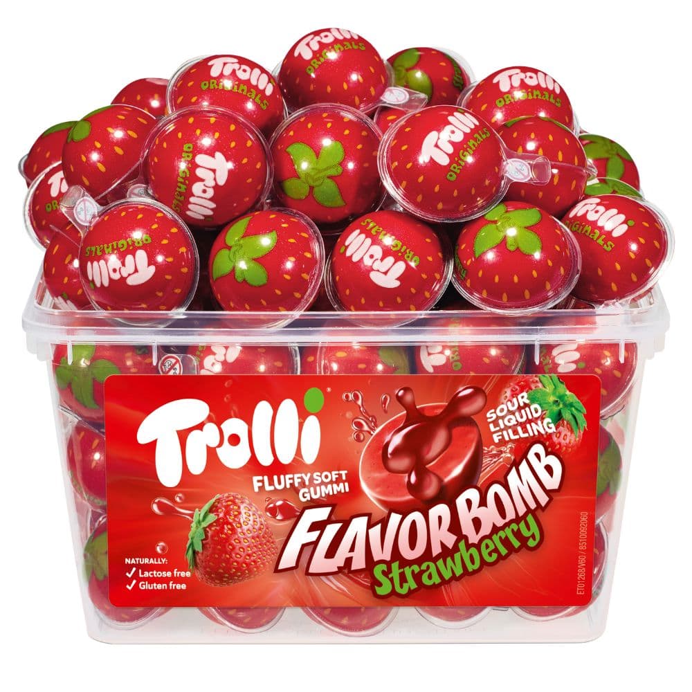 Trolli Flavorbomb Strawberry Tub 60 Pieces 