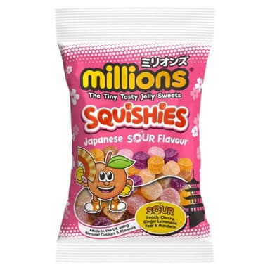 Millions Squashies Japanese Sour Flavour - 12 x 130g Bags