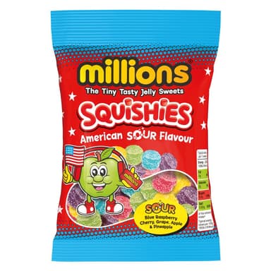 Millions Squishies American Sour Flavour - 12 x 130g Bags