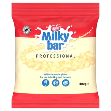 Milkybar White Chocolate Pieces - 1 x 400g Bag