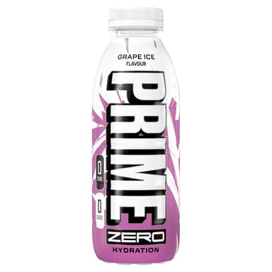 Prime ZERO Hydration Grape Ice - 12 x 500ml Bottles