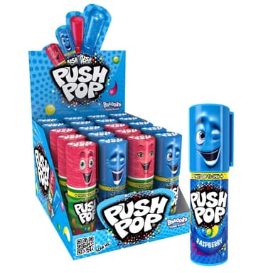 Bazooka Push Pop Raspberry & Watermelon - 20 x 15g Tubes