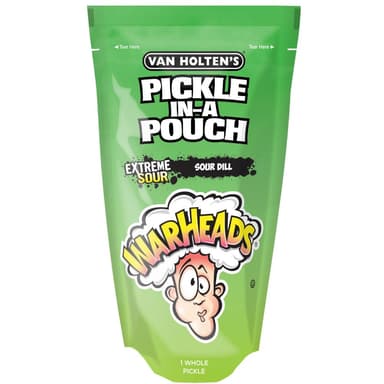 Van Holten's x Warheads Extreme Sour Pickle In A Pouch Pack - 12 x 306g Pouches