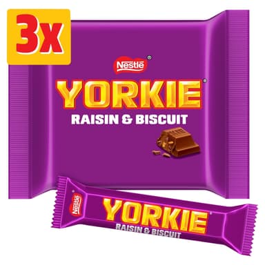 Yorkie Raisin & Biscuit Chocolate Bar 3 Pack - 14 x 132g Multipacks