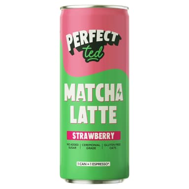 Perfect Ted Strawberry Matcha Latte - 12 x 250ml Cans