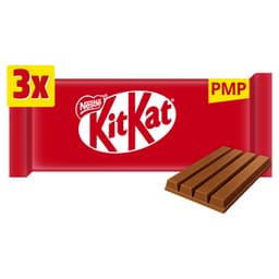 KitKat 4 Finger Milk Chocolate Bar 3 Pack Multipack 124.5g PMP £1.65