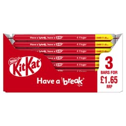 KitKat 4 Finger Milk Chocolate Bar 3 Pack Multipack 124.5g PMP £1.65