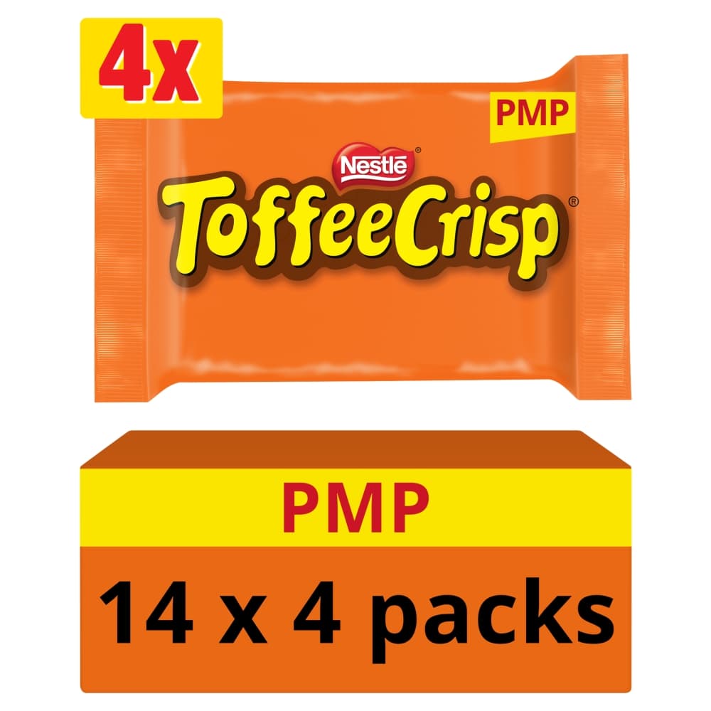 Toffee Crisp Bar 4 Pack Multipack 124g PMP £1.65
