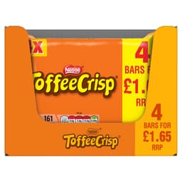 Toffee Crisp Bar 4 Pack Multipack 124g PMP £1.65