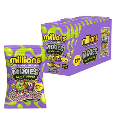 Millions Mixies Black Apple - 12 x 100g Bags