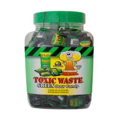 Toxic Waste Green Sour Candy - 1 x 1kg Jar