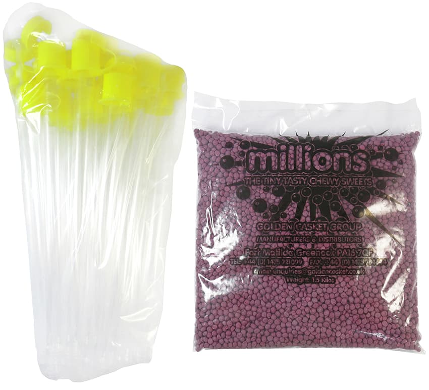 Millions Blackcurrant 1.5kg Bag + 25 Tubes 