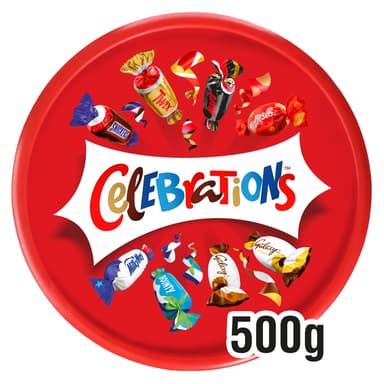 Celebrations Milk Chocolate & Biscuit Bars Sharing Tub - 1 x 500g Tub