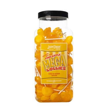Dobsons Pineapple Mega Lollies - 1 x 1.9kg Jar (90 Lollipops)