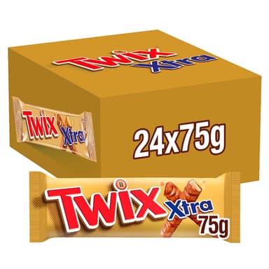 Twix Xtra Chocolate Biscuit Twin Bars - 24 x 75g Bars