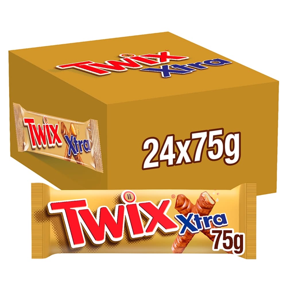 Twix Xtra Chocolate Biscuit Twin Bars 75g