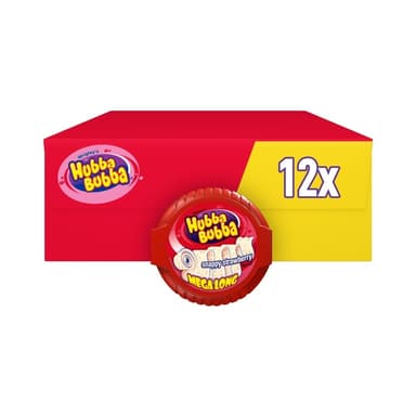 Hubba Bubba Snappy Strawberry Bubble Gum Mega Long Tape 56g