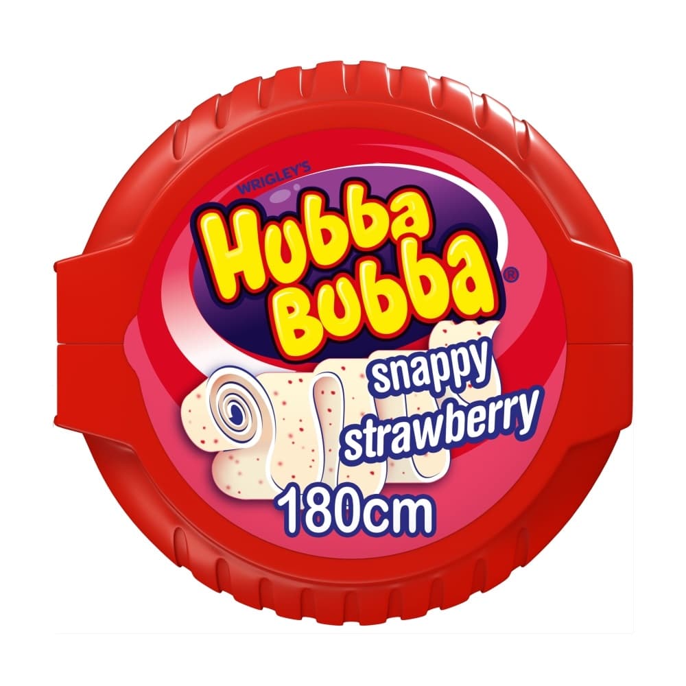 Hubba Bubba Snappy Strawberry Bubble Gum Mega Long Tape 56g
