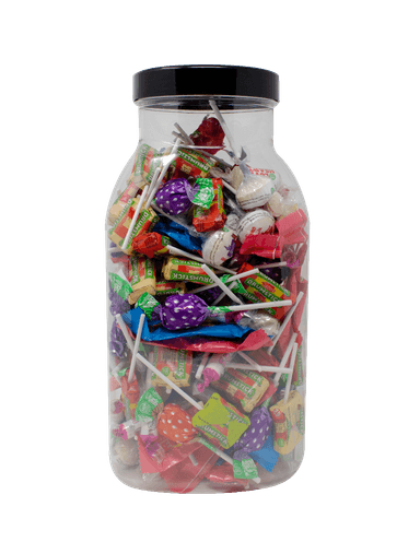 Plastic Sweet Jar With Black Lid - 6 x 4.5L Jars