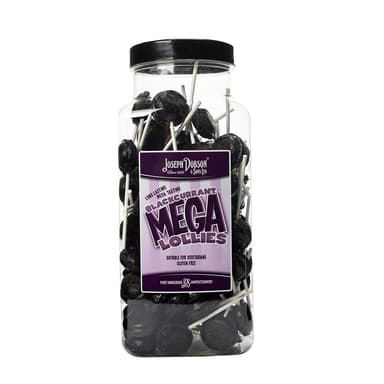 Dobsons Blackcurrant Mega Lollies - 1 x 1.9kg Jar (90 Lollipops)