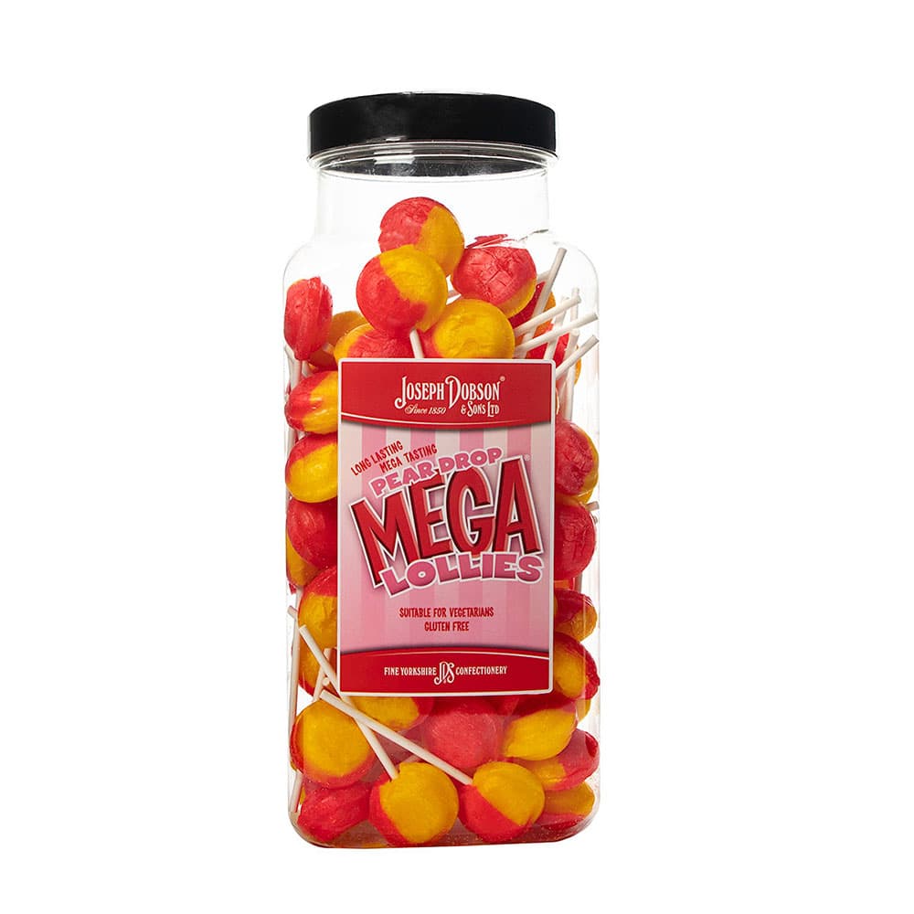 Dobsons Pear Drop Mega Lollies Jar