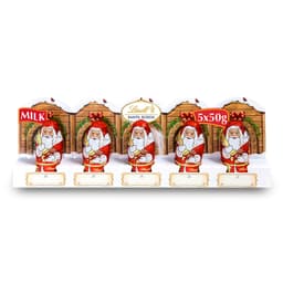 Lindt Santa Christmas Milk Chocolate 5 Pack 50g