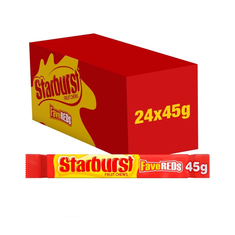 Starburst Fave Reds Vegan Chewy Sweets Fruit Flavoured 45g