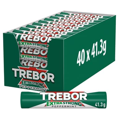 Trebor Extra Strong Peppermint Mints - 40 x 41.3g Rolls