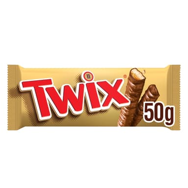 Twix Caramel & Milk Chocolate Fingers Biscuit Snack Bar - 25 x 50g Bars
