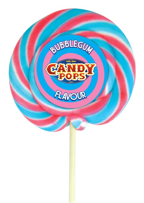 Candy Pops Traditional Bubblegum Wheel Lollipops 75g