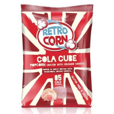 Retrocorn's Cola Cube coated popcorn snacks