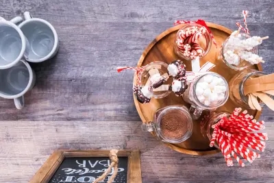 With things as simple as mason jars and ribbon, you can create a hot chocolate station that is as charming as it is delicious!