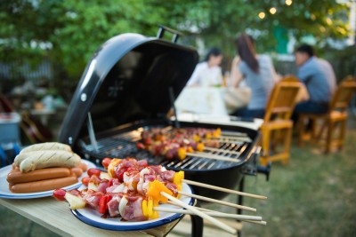 A family enjoying a barbecue