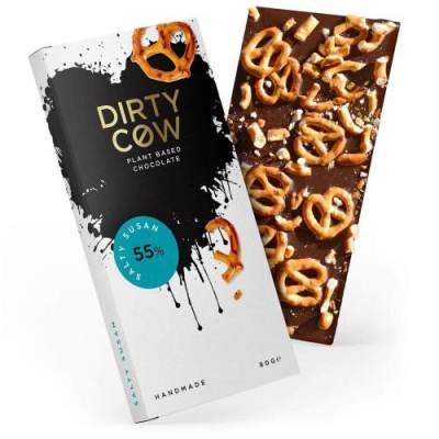 Dirty Cow's award-winning Salty Susan vegan chocolate bar