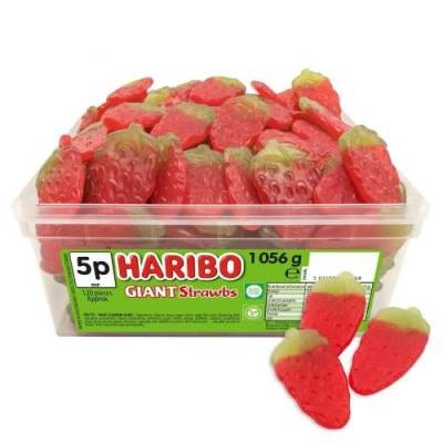 A box of Haribo Giant Strawbs