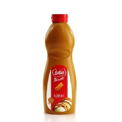 Lotus Biscoff Topping sauce available from UK Sweets.