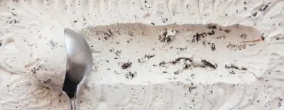 Delicious ice cream with mouth-watering chocolate chips