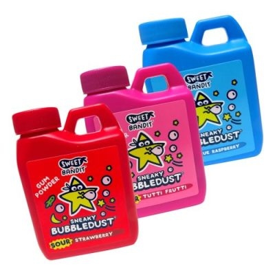 A variety of bottles of Sweet Bandit Sneaky Bubbledust