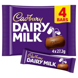 Cadbury Dairy Milk Chocolate Bars 4 Pack 108.5g