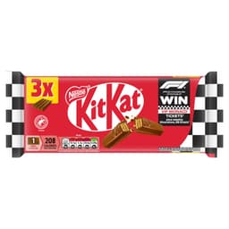 KitKat F1 4 Finger Milk Chocolate Biscuit Bar 3 Pack Multipack 124.5g