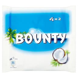 Bounty Coconut Milk Chocolate Duo Bars 4 Pack Multipack 228g