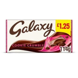 Galaxy Cookie Crumble & Milk Chocolate Block Bar £1.25 PMP 114g