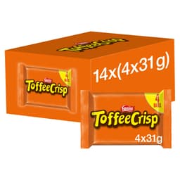 Toffee Crisp Milk Chocolate Bar 4 Pack Multipack 124g