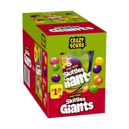 Skittles Giants Vegan Chewy Sour Sweets Fruit Flavoured Treat Bag £1.35 PMP 116g