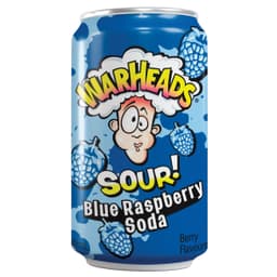 Warheads Sour Blue Raspberry Soda Can 330ml