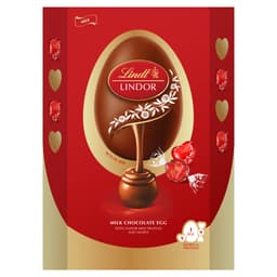 Lindt Lindor Milk Chocolate Egg With Lindor Milk Chocolate Truffles And Hearts 400g