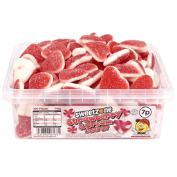 Sweetzone Strawberry & Cream Hearts Tub 700g 7p PMP